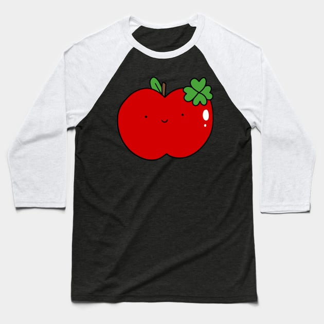 Lucky Red Apple Baseball T-Shirt by saradaboru